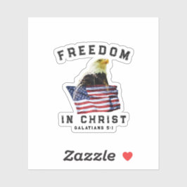 Patriotic Bible Verse Freedom in Christ Vinyl Sticker