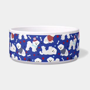 Patriotic Bichon Frise Bowl Voerbakje
