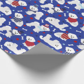 Patriotic Bichon Frise Cadeaupapier (Hoek)