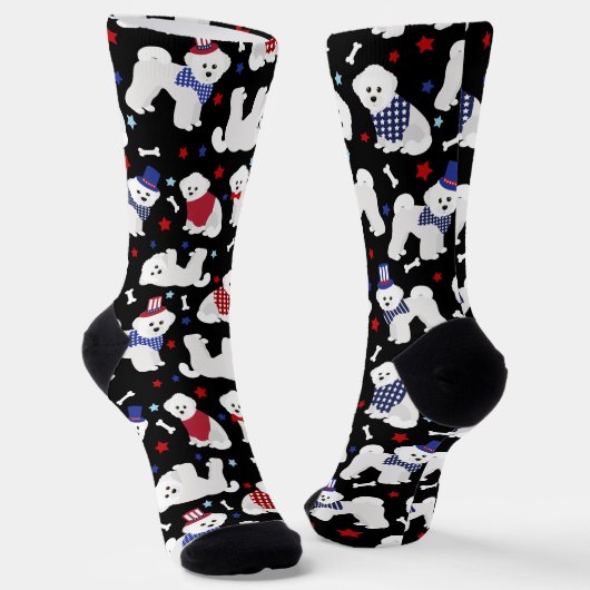 Patriotic Bichon Frise Socks Sokken (Gebogen)