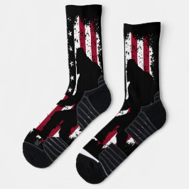 Patriotic Bigfoot American Flag Crew Socks Sokken
