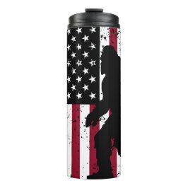 Patriotic Bigfoot American Flag Sasquatch  Thermosbeker