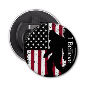 Patriotic Bigfoot Button Flesopener