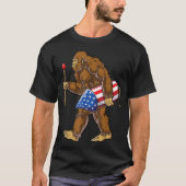 Patriotic Bigfoot Firework Design T-shirt (Voorkant)