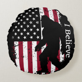 Patriotic Bigfoot Rond Kussen