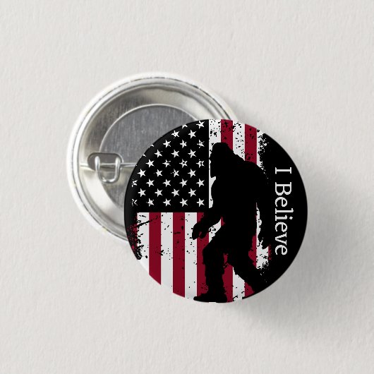 Patriotic Bigfoot Ronde Button 3,2 Cm (Voorkant /achterkant)