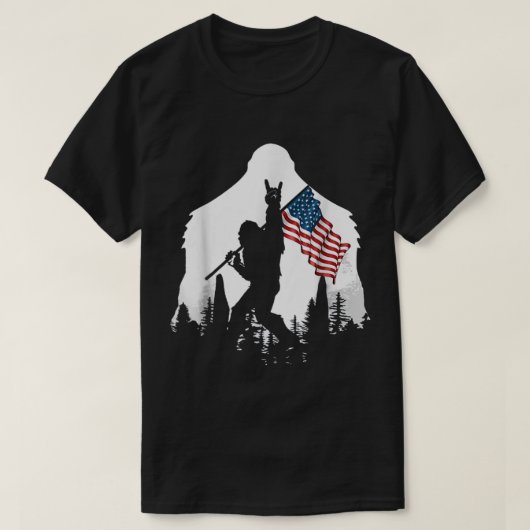 Patriotic Bigfoot Silhouette Art T-shirt (Design voorkant)