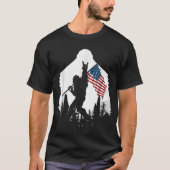 Patriotic Bigfoot Silhouette Art T-shirt (Voorkant)