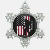 Patriotic Bigfoot Tin Sneeuwvlok Ornament (Voorkant)