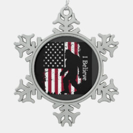 Patriotic Bigfoot Tin Sneeuwvlok Ornament