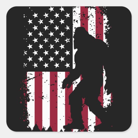 Patriotic Bigfoot Vierkante Sticker (Voorkant)