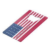 Patriotic Bikini Atoll Flag Creditkaart Flessenopener (Voorkant Gekanteld)