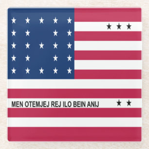 Patriotic Bikini Atoll Flag Glazen Onderzetter
