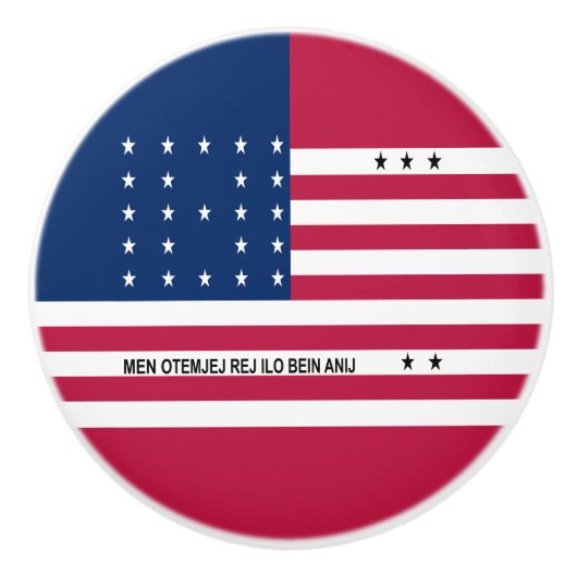 Patriotic Bikini Atoll Flag Keramische Knop (Voorkant)