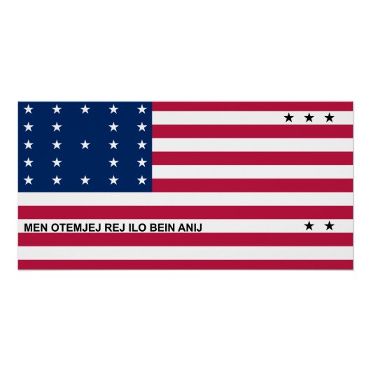 Patriotic Bikini Atoll Flag Perfect Poster (Voorkant)