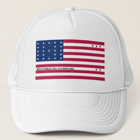 Patriotic Bikini Atoll Flag Trucker Pet (Voorkant)