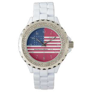 Patriotic Bikini Atoll Flag Watch Horloge