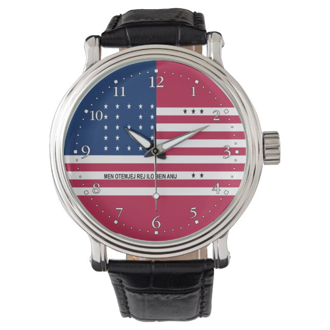 Patriotic Bikini Atoll Flag Watch Horloge (Voorkant)