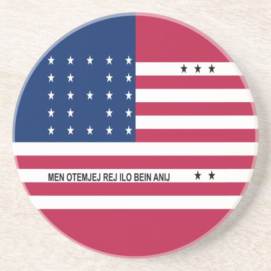 Patriotic Bikini Atoll Flag Zandsteen Onderzetter (Voorkant)