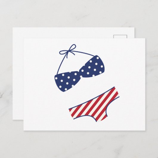 Patriotic Bikini Briefkaart (Voorkant / Achterkant)