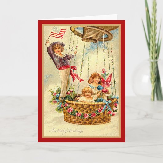 Patriotic Birthday Greetings Kaart (Voorkant)