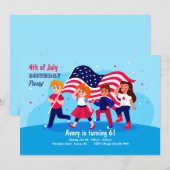 Patriotic Birthday Party Kaart (Voorkant / Achterkant)