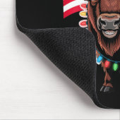 Patriotic Bison Buffalo Christmas Usa Flag Holiday Muismat (Hoek)