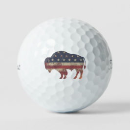 Patriotic Bison Golf Balls Golfballen