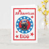 Patriotic Black Lab Kaart (Gele Bloem)