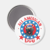 Patriotic Black Lab Magneet (Voorkant / Achterkant)