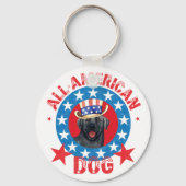 Patriotic Black Lab Sleutelhanger (Voorkant)