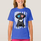 Patriotic Black Labrador Dog T-shirt (Voorkant)