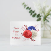 Patriotic Bloom Trio Vote Reminder Briefkaart (Staand voorkant)