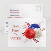 Patriotic Bloom Trio Vote Reminder Briefkaart (Voorkant / Achterkant)