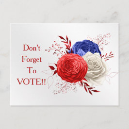 Patriotic Bloom Trio Vote Reminder Briefkaart