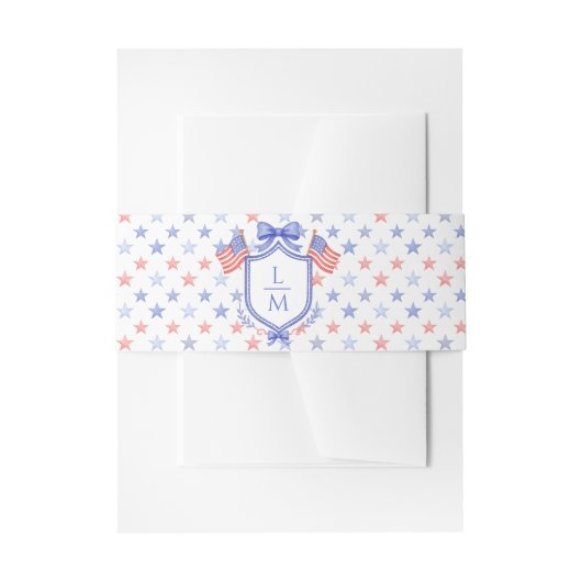 Patriotic Blue and Red Stars Uitnodigingen Wikkel (Voorkant Voorbeeld)