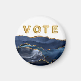 Patriotic Blue Gold Agate Vote Magneet
