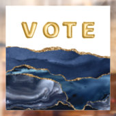 Patriotic Blue Gold Agate Vote Raamsticker (Vel 2)
