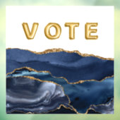 Patriotic Blue Gold Agate Vote Raamsticker (Vel 3)
