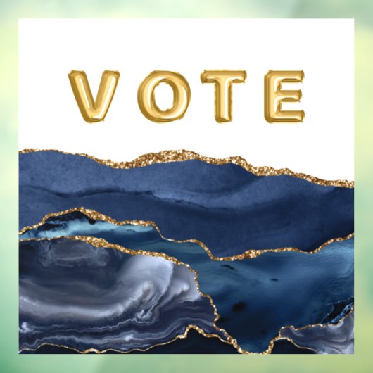 Patriotic Blue Gold Agate Vote Raamsticker (Vel 3)