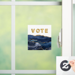 Patriotic Blue Gold Agate Vote Raamsticker