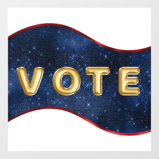 Patriotic Blue Wave Vote Raamsticker (Vel)