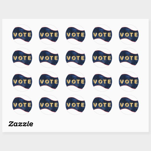 Patriotic Blue Wave Vote Ronde Sticker (Vel)