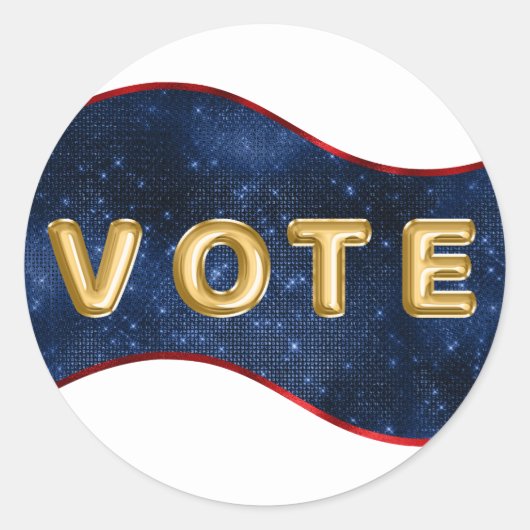 Patriotic Blue Wave Vote Ronde Sticker (Voorkant)