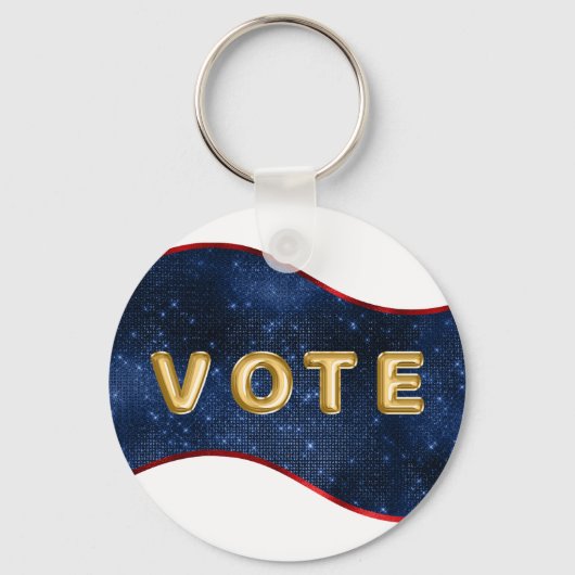 Patriotic Blue Wave Vote Sleutelhanger (Voorkant)