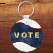 Patriotic Blue Wave Vote Sleutelhanger (Voorkant)
