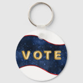 Patriotic Blue Wave Vote Sleutelhanger (Achterkant)