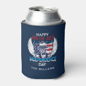 Patriotic Bold Eagle Aangepaste tekst Blikjeskoeler (Blikje Voorkant)