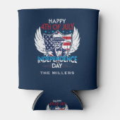 Patriotic Bold Eagle Aangepaste tekst Blikjeskoeler (Voorkant)