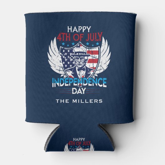 Patriotic Bold Eagle Aangepaste tekst Blikjeskoeler (Voorkant)